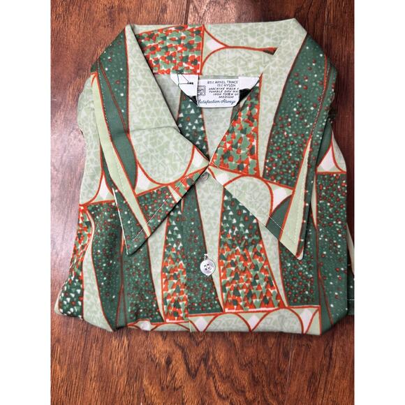 VTG Kmart Arnel Triace button dwn Pointed collared disco shirt 60s/70s Christmas - Picture 2 of 5